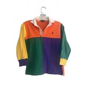 Vintage 90s Polo by Ralph Lauren Kids Colorblock Rugby Shirt Size Small